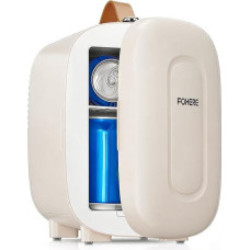 FOHERE Mini Fridge 5 Litres / 6 Cans, Cooling and Heating, 220 V AC/12 V DC Thermoelectric, Drinks & Skincare Mini Fridge for Bedroom, Car, Dormitories, Office Desk, White