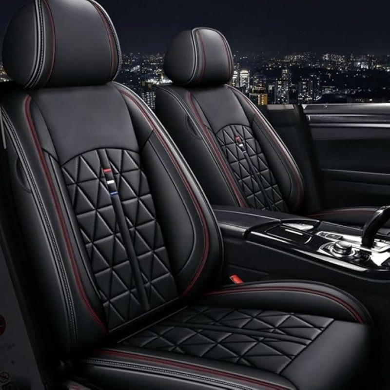 Universalūs automobilio sėdynių užvalkalai Automobilio priekinių sėdynių rinkinys iš 2 vandeniui atsparių PU odos automobilių sėdynių užvalkalų, tinkančių 