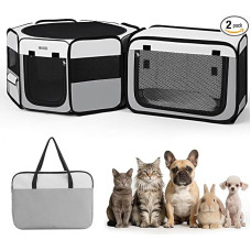 Šunų žaidimų aikštelė 125 x 68 cm, sulankstomas šuniukų bėgimo takas ir kačių žaidimų aikštelė patalpoje ir lauke, nešiojama su krepšiu, tvirta šuniukų žaidimų aikštelė namams, kelionėms, stovyklavimui ir sodui