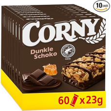 Grūdų batonėlis | Corny Classic Dark Chocolate | Su gardžiu juoduoju šokoladu | Daugkartinė pakuotė 60 x 23 g
