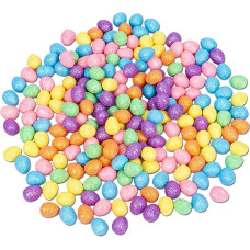 100 mini velykinių kiaušinių pakuotė, velykiniai kiaušiniai su blizgančiomis putomis, mieli dirbtiniai spalvoti maži kiaušiniai, velykinės dekoracijos, maži velykiniai kiaušiniai amatams, spalvoti velykiniai konfeti stalo dekoravimui, Velykos