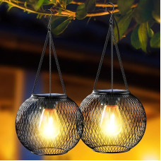 Saulės šviesos lauke, 2 vnt., IP65 vandeniui atsparūs metaliniai saulės šviesos žibintai lauko sodui, Kalėdų dekoracijos, saulės šviesos sodui, lauke, sodo dekoracijos, terasa, medis, balkonas,