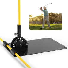 Winkelverstellbarer Golf-Ausrichtungsstab-Halter mit 2 faltbaren Stäbchen, Golftrainer-Hilfsmittel für Schwungwege, Haltung, Genauigkeitspraxis & Rechts-Linkshänder-Golfer