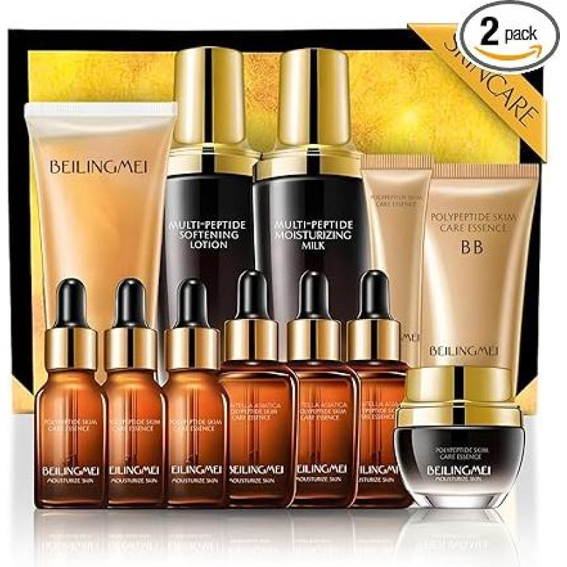 KORAL - 12 produktų rinkinys, korėjietiška lazdelė +, 1 auksinė kaukė, korėjietiška odos priežiūra, korėjietiška veido kosmetika visiems odos tipams, korėjietiška odos priežiūra