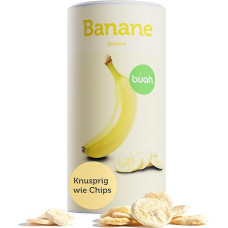 BUAH Liofilizuoti ekologiški bananai | Bananų traškučiai užkandžiams arba kokteiliams | Idealus saldainių pakaitalas | Veganiški ir be pridėtinio cukraus | 210 g
