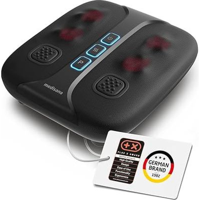 medisana LM 100 kojų ir pėdų masažuoklis, Shiatsu masažuoklis, elektrinis pėdų masažas su šilumos funkcija, skirtas atsipalaidavimui, masažas su 2 vibracinėmis plokštelėmis limfos tekėjimui ir kraujo cirkuliacijai