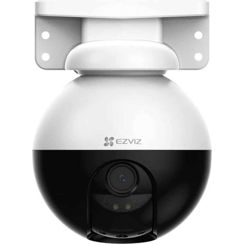 EZVIZ 2K WLAN IP PT kamera, lauko kamera su dirbtinio intelekto asmens aptikimo funkcija, aktyviąja gynyba, 30 metrų spalvotu naktiniu matymu, 340° posvyriu/80° pakreipimu ir SD kortelės lizdu, C8W Pro