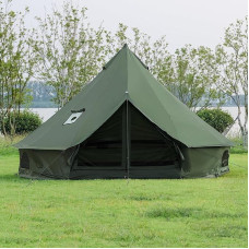 Bell Tent for Family Camping, Spacious 4m Yurt with Hob Lifter, Large Glamping Tents for 4-6 People, 4 Seasons Oxford Canvas Shelter