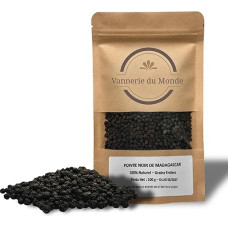 Black Pepper from Madagascar Extra Aromatic Ideal for Grinder Woody Fruity 100% Natural Resealable Bag of 100g