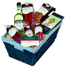 Hochwertiger Geschenkkorb mit süßen und herzhaften Köstlichkeiten zu Weihnachten - Jausenkorb