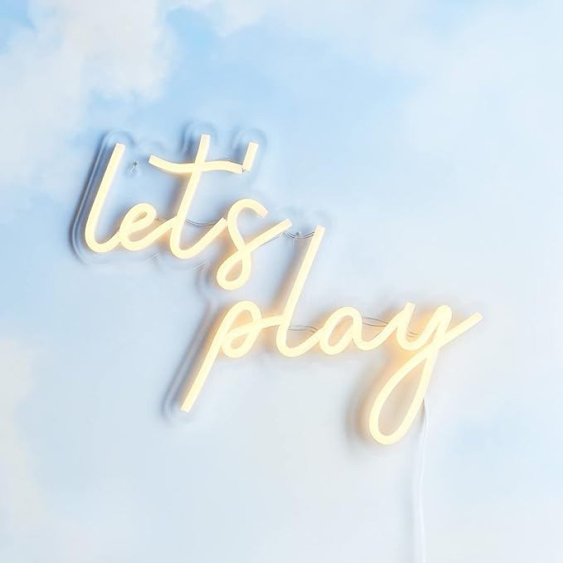 Lights4fun LED Neoninė sieninė šviesa Žaiskime Power Operated Vidaus vaikų kambario apdaila