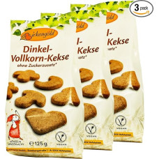 Birkengold Spelt Whole Grain Biscuits, Pack of 3 (3 x 125 g)