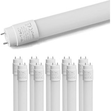 Set of 10 LED Tubes 60 cm Cool White (6500 K) 850 Lumen T8 G13-7.5 W (Replaces 18 W) Includes Starter, LED Tube Fluorescent Tube Neon Tube Light