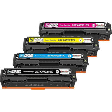 Mit Chip 207X 207A MFP M283fdw Toner Multipack Ersatz für HP 207X 207A Color LaserJet Pro M283fdn M283 M283 M282nw M282 M255dw M255 Schwarz Cyan Gelb Magenta W2210X W2210A W2211X W2212X W2213X