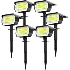 LOTMOS Solar Spotlight for Outdoor Garden [Pack of 6 / 72LED] Solar Lights for Outdoor Garden 6500 K Cool White LED Solar Spotlight Outdoor, Waterproof Solar Garden Lights for Outdoor Solar Lights for Path Yard Garage