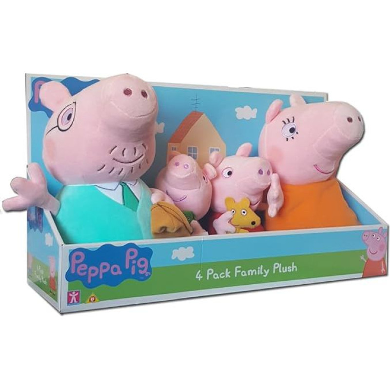 Kiaulė Peppa - 4 pakuotės šeimyninių pliušinių žaislų