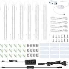 LABOREDUCER Spintelės apšvietimas Virtuvės LED 6 vnt. su kištuku, 30 cm reguliuojamas spintelės apšvietimas Spintelės šviesos jungiklis Naktinė šviesa virtuvei, spintai, drabužinei, vitrinai 6500 K