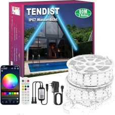 80M IP67 RGB LED šviesos diodų juostos, 