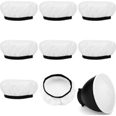 8 šviesų difuzorių pakuotė, baltas minkštas šviesos dangtelis, fotografijos lempų difuzoriaus kojinės blykstėms ir grožio indams, skirtos 18 cm studijinių blyksčių reflektoriams