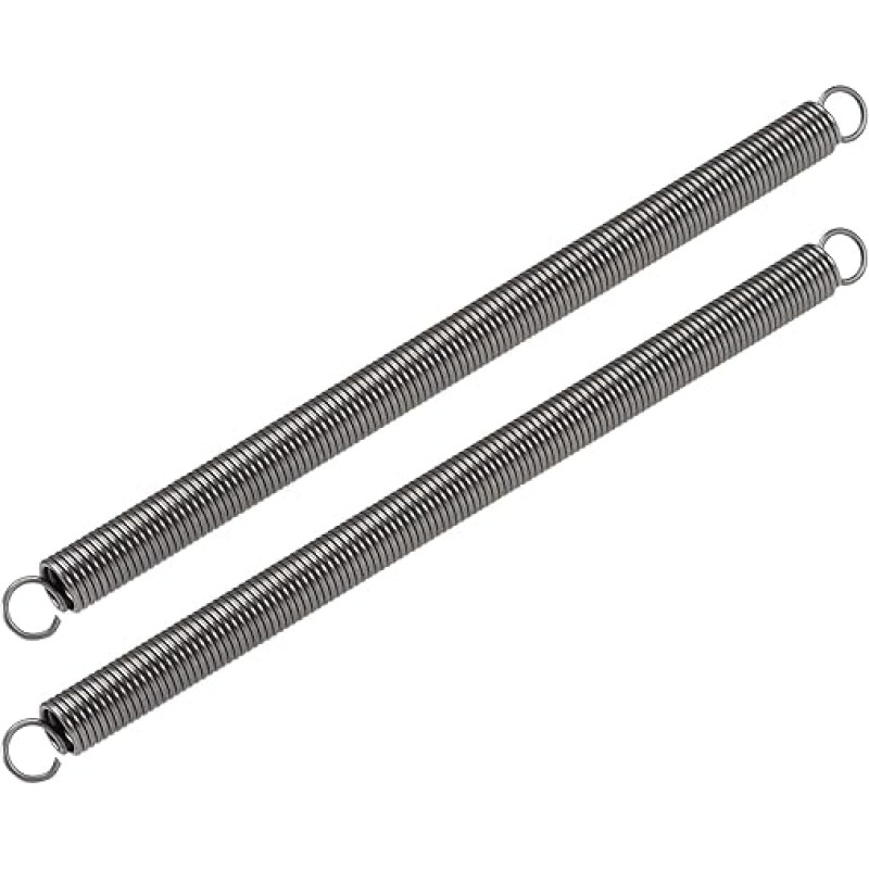 2 x pilka suspaudimo spyruoklė 16 mm OD 2 mm vielos dydis 341,6 mm pratęstas ilgis 280 mm laisvas ilgis spyruoklinis plienas 15 kg apkrovos talpa