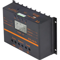 80A PWM Solar Charge Controller 12V/24V Self-Adjusting LCD Solar Panel Battery Charge Discharge Controller with 5V USB Output Temperature Compensation Multiple Protection Functions
