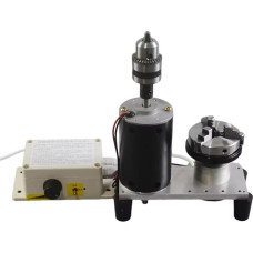 AC 220V Bürstenloser Motor Vertikales Drehfutter mit 3 Backen, Variable Drehzahlregelung (Vorwärts/Rückwärts), DIY-Dreh- und Bohrmaschine