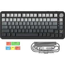 MAMBASNAKE x Attack Shark X85PRO Gasket mechaninė klaviatūra, 75 % belaidė žaidimų klaviatūra su TFT ekranu ir rankenėle, PBT šoninis spausdintas klavišų dangtelis, 2,4 GHz/BT5.1/USB-C, 