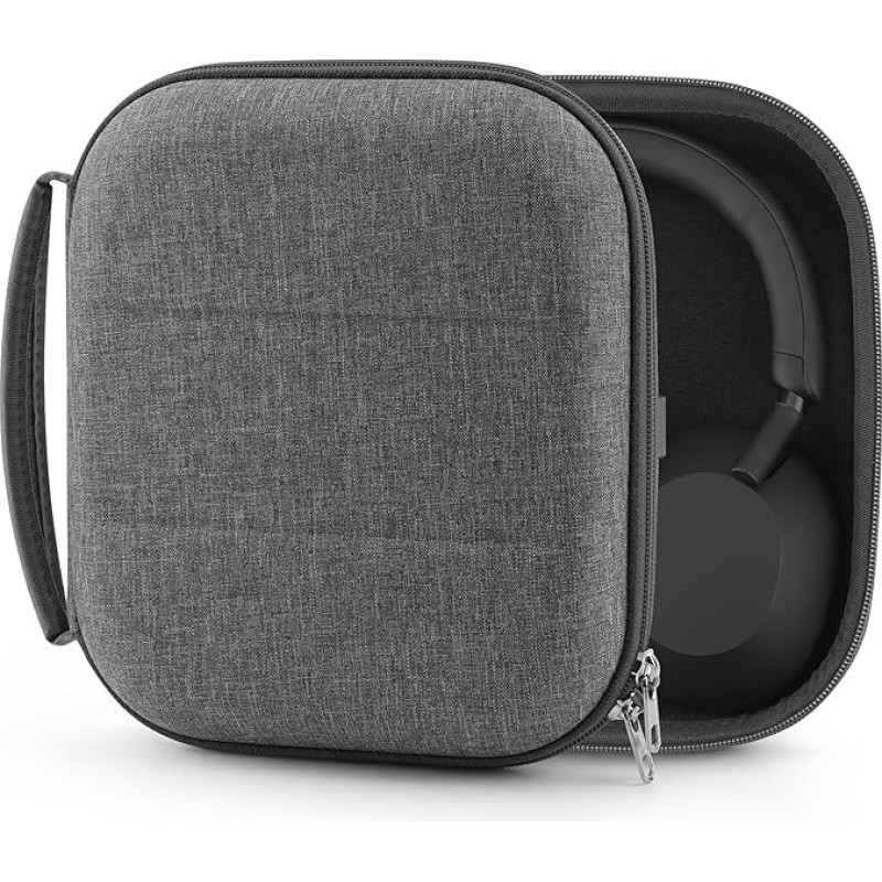 Ausinių dėklas AKG K545, K619, K67, K167, ATH-M50, M50x, ANC29, ESW10, WS77, SONY MDR-XB950BT, MDR-XB920, MDR-XB900 ir kt. / kietas dėklas / ausinių kelioninis krepšys (pilkas)