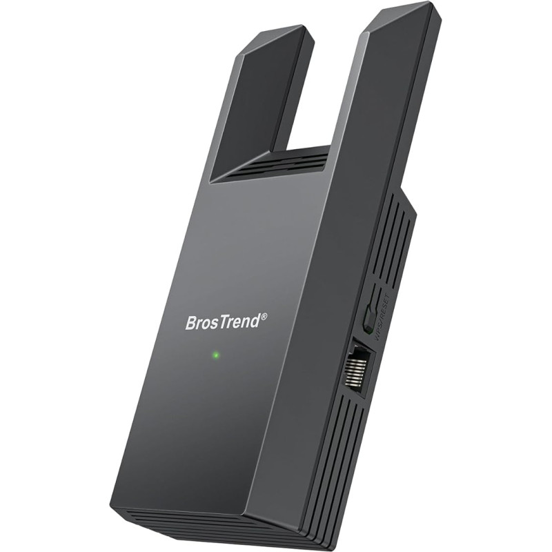 BrosTrend AC1200 WLAN tiltas, Gigabit LAN auf WiFi adapteris su Gigabit RJ45 prievadu, Ethernet zu WiFi Umwandeln, dviejų dažnių WLAN LAN adapteris, skirtas televizoriui, televizoriui, kompiuteriui, kamerai, Xbox (nėra skirtas Magenta-TV)