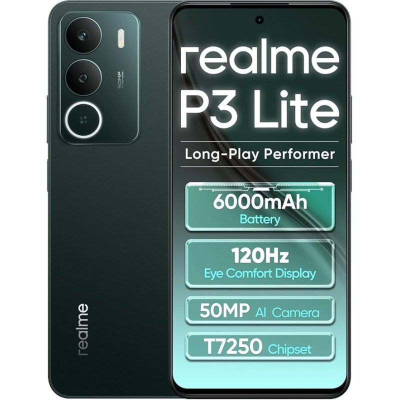 Realme P3 Lite išmanusis telefonas 8+256GB, žalias