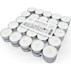 Tea Lights - White Diameter 3.8 x 1.2 cm, (Pack of 200 Aluminium), Burn Time - 4 Hours, Soot-Free, Unscented, Paraffin Wax, Wedding, Decorating, Celebrations