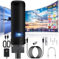 DVB-T2 antena, IP66, apsaugota nuo minų 360° priėmimo patalpose DVB-T antena su stiprintuvu ir 13 metrų kabeliu, skirta skaitmeninei lauko skaitmeninei televizijai 4K 1080P TV įrenginiams