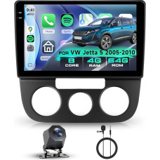 Hodozzy Automobilinis radijas 4GB + 64GB VW Sagitar Jetta 5 2006-2010 Android 10 colių InCell jutiklinio ekrano navigacija Carplay Belaidis Android automobilinis, radijas 2 DIN su Bluetooth DSP WiFi GPS radijas FM RDS atbuline eiga