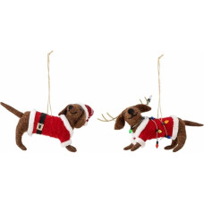 Bloomingville Monty ornamentas, vilna, rudos spalvos, L11,5xH12xW4/L11,5xH10xW4 cm, 2 vnt.