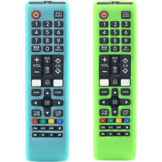 Silikon-Fernbedienung für Samsung Smart TV AA59-00786A BN59-01315B AA59-00741A BN59-01199F Fernbedienung, waschbar, rutschfest, mit Anti-Verlust-Umhängeband, 2 Stück