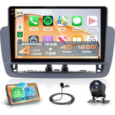 4G + 128G Android automobilinis radijas Seat Ibiza 6j 2012-2015 m. su belaidžiu Carplay Android automobiliu, 9 colių Incell jutiklinio ekrano automobilinis radijas su GPS navigacija WiFi Mirror Link Bluetooth FM/RDS/EQ/USB/SWC gale