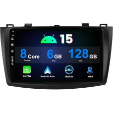 9 colių IPS (6G + 128G) Android 14 automobilinis radijas 2 DIN Mazda 3 (2009-2013)/Axela 3 galinio vaizdo kamera + MIC GPS Carplay DSP palaikymas DAB / vairo valdymas / WiFi / BT / Mirrorlink / RDS / USB