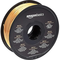 Amazon Basics 3D Printer Silk PLA Plastic Filament, 1.75 mm, 1 kg Spool, Gold-Coloured (Silk Effect)