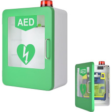 AED defibriliatoriaus saugojimo spintelė, sieninė plastikinė širdies defibriliatoriaus spintelė su signalizacija, pirmosios pagalbos spintelė, reguliuojama pertvarų padėtis, dvigubo jungiklio valdymas, tinka daugumai