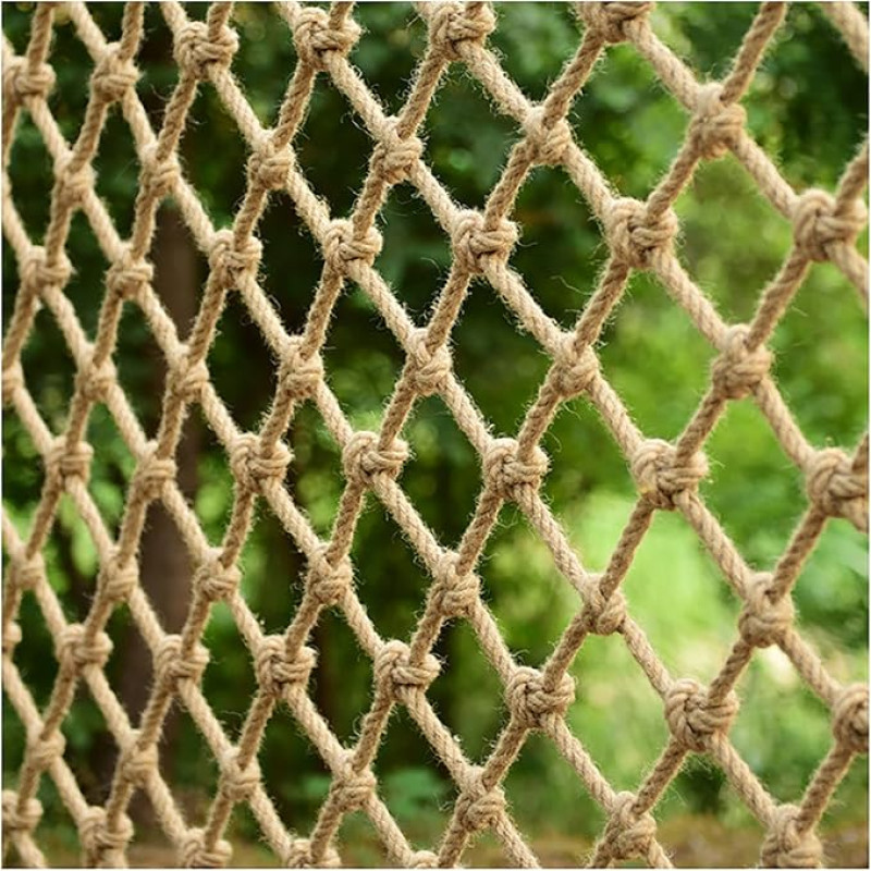 AMAKAA rankomis austas tinklas, virvių tinklas, apsauginis tinklas, akių dydis 10 cm, virvės storis 6 mm, galimi įvairūs dydžiai (dydis: 1 x 8 m)