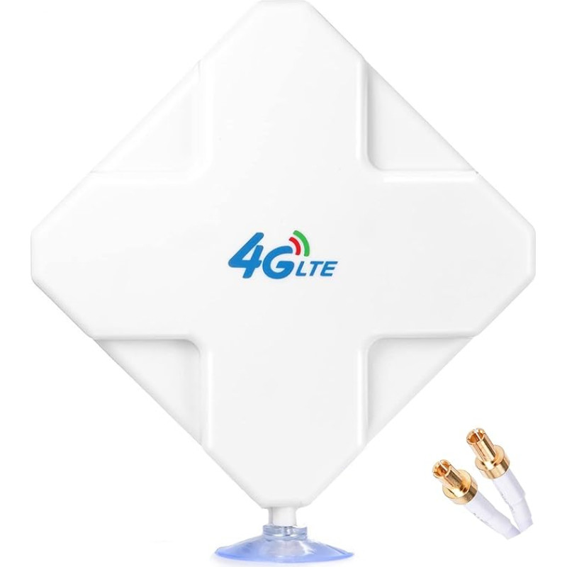 TS9 4G LTE antena, 35 dBi didelio našumo WiFi signalo stiprintuvas, 3G/4G stiprintuvo antena su dviguba TS9 vyriška jungtimi, skirta WLAN maršrutizatoriams, mobiliesiems karštiesiems taškams