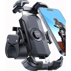 JOYROOM Handyhalterung Motorrad 2025 Upgrade [Metall Vibrationsgedämpft] Handyhalter Fahrrad, 360° Drehbar Lenker Halter für iPhone 17 16 Samsung Smartphone 4,7-7