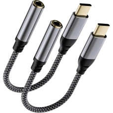 Audio adapteris USB C auf 3,5 mm Klinke, 3,5 mm auf USB-C-Kopfhörer, Aux, digitaler Audio-Kopfhörer-Adapter für Samsung Galaxy, iPad Pro, iPhone 15/15 Pro Max, Huawei, Xiaomi und mehr, Typ C, 2 Stück