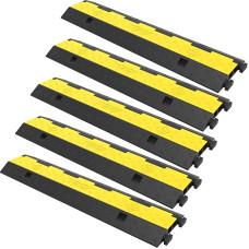 VEVOR Kabelių apsaugos kilimėlis 2 kanalai 101 x 24,5 x 5 cm Kabelių tiltas apytiksliai 5 t, pagamintas iš PVC ir gumos, skirtas moduliniams kabeliams, apsaugo kabelius, idealiai tinka biurui, įstaigai, žaidimų aikštelėms, automobilių stovėjimo aikštelėms