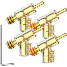 Tertullus Set of 4 High End Banana Plugs Gold-Plated Speaker Plugs for Speaker Cables