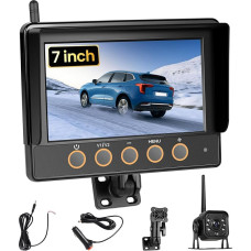 Skaitmeninė automatinė priekinės riedėjimo kameros kamera su 7 Zoll Bildschirm monitoriumi, IP68 atspari vandeniui, IR Nachtsicht, BSD für LKW, Anhänger Bus PKW Wohnmobile Vans DC 12V