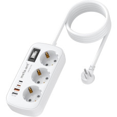 JAV adapterio kištukinis lizdas, 7 in 1 JAV Vokietijos kištukas PD 20 W USB C, trijų lizdų kelioninis adapteris, 1250 W JAV ir ES B tipo adapterio kelioninis kištukas Amerikai/Meksikoje