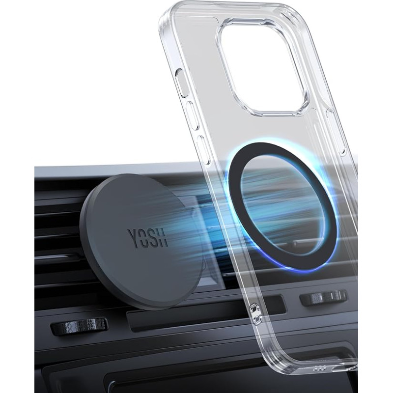 YOSH MagSafe automobilinis mobiliojo telefono laikiklis, magnetinis automobilinis mobiliojo telefono laikiklis ventiliacijai [netrukdo belaidžiam įkrovimui], universalus 