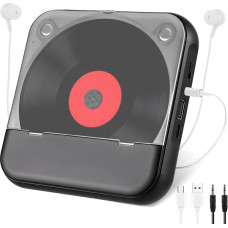 Portable CD Player with Bluetooth 5.3 - Children's CD Player with 2000 mAh Battery, USB, MP3 Playback, AUX Connection - Includes Headphones - For Car, Travel and Children's Room