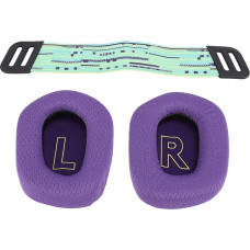 Replacement Ear Pads, Soft and Comfortable Ear Cushion Ear Pads with Headband Replacement for G733 Wireless Headset and Wired Gaming Headset G335 (Purple)